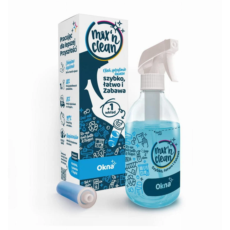 Tevan Mix'n Clean Okna zestaw butelka + 1 kapsułka