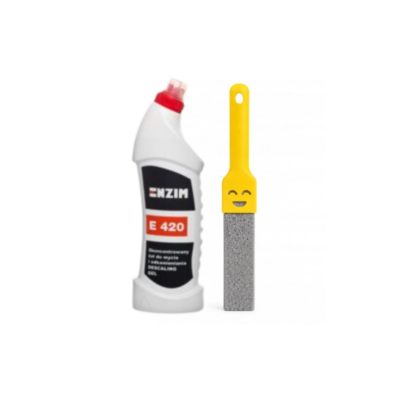 Zestaw ENZIM E 420 Żel do mycia i odkamieniania WC 750 ml + pumeks do WC